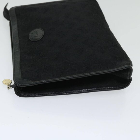 CELINE C Macadam Canvas Clutch Bag Black Auth - Picture 5 of 15